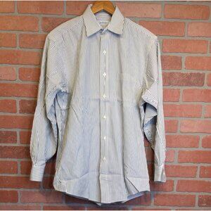 Brooks Brothers Mens Dress Shirt Striped Size15-32/33 100% Cotton Slim Fit